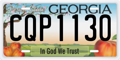 GA license plate CQP1130