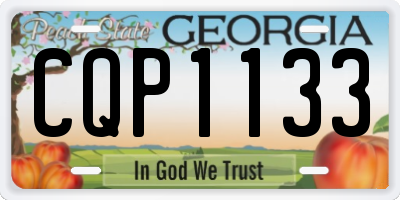 GA license plate CQP1133