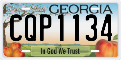 GA license plate CQP1134