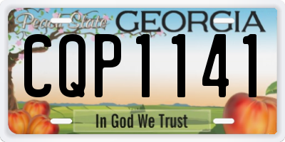 GA license plate CQP1141