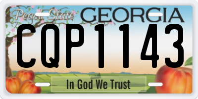 GA license plate CQP1143