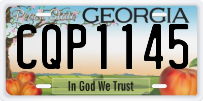 GA license plate CQP1145
