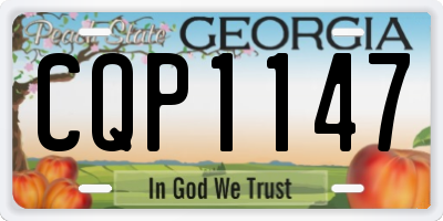 GA license plate CQP1147