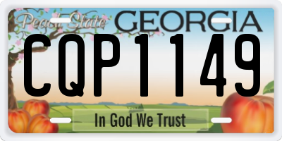 GA license plate CQP1149