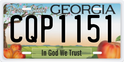 GA license plate CQP1151