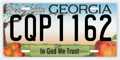 GA license plate CQP1162