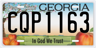GA license plate CQP1163