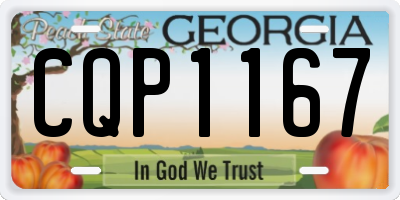 GA license plate CQP1167