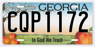 GA license plate CQP1172