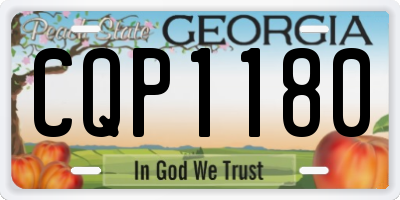 GA license plate CQP1180
