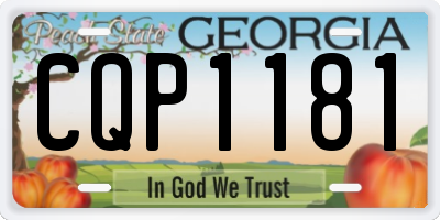 GA license plate CQP1181