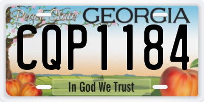 GA license plate CQP1184