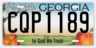 GA license plate CQP1189