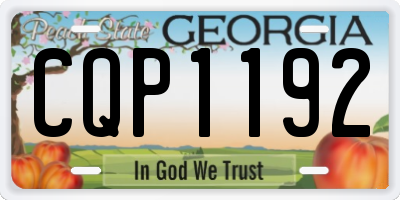 GA license plate CQP1192