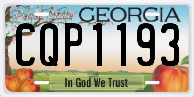 GA license plate CQP1193