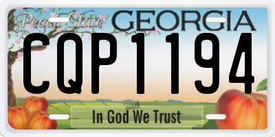 GA license plate CQP1194