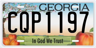 GA license plate CQP1197