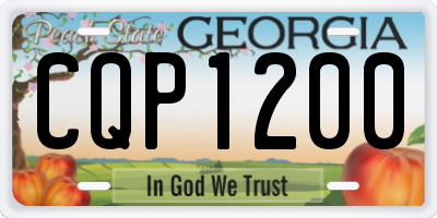 GA license plate CQP1200