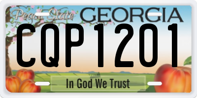 GA license plate CQP1201
