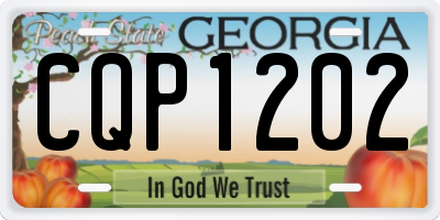 GA license plate CQP1202