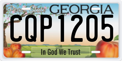 GA license plate CQP1205