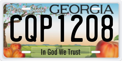 GA license plate CQP1208