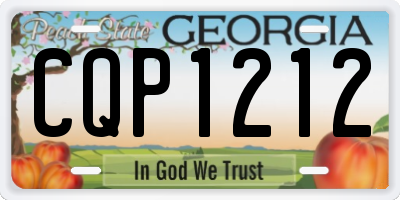 GA license plate CQP1212