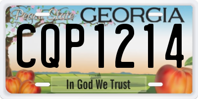 GA license plate CQP1214