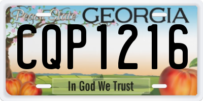 GA license plate CQP1216