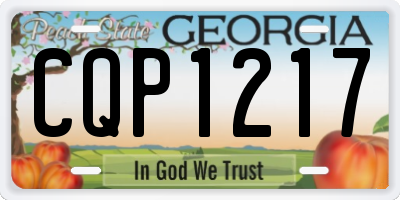 GA license plate CQP1217