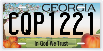 GA license plate CQP1221