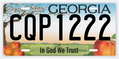 GA license plate CQP1222