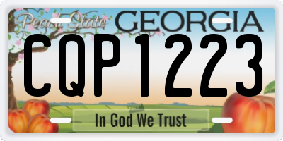 GA license plate CQP1223