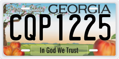 GA license plate CQP1225