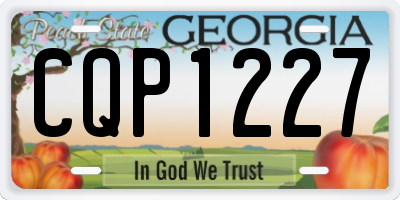 GA license plate CQP1227