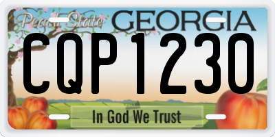 GA license plate CQP1230
