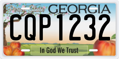 GA license plate CQP1232