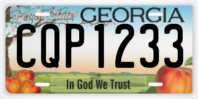 GA license plate CQP1233