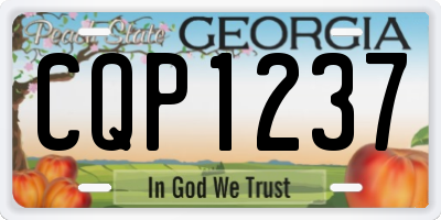 GA license plate CQP1237