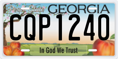 GA license plate CQP1240
