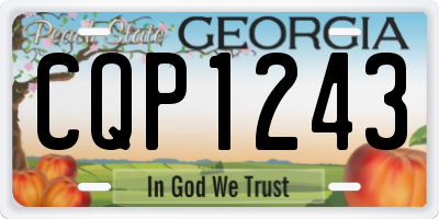 GA license plate CQP1243