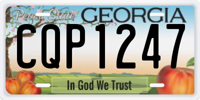 GA license plate CQP1247
