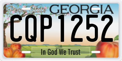 GA license plate CQP1252