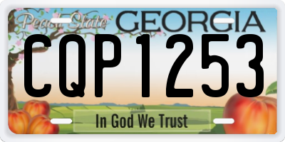 GA license plate CQP1253