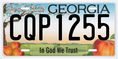 GA license plate CQP1255