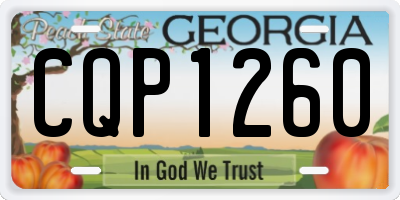 GA license plate CQP1260