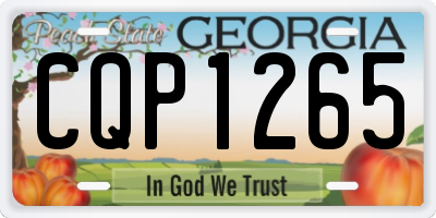 GA license plate CQP1265