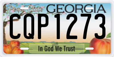 GA license plate CQP1273
