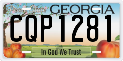 GA license plate CQP1281