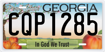 GA license plate CQP1285